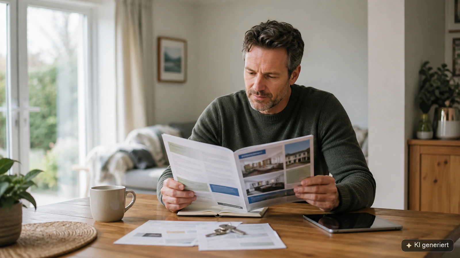Eigentümer informiert sich mit einem Ratgeber über den Immobilienverkauf
